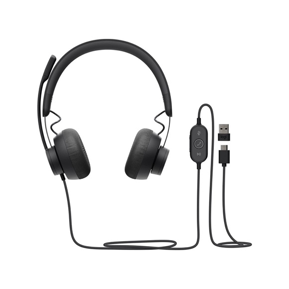 Logitech Zone Wired Headset, with‎ advanced noise-canceling mic technology - Picture 1 of 10